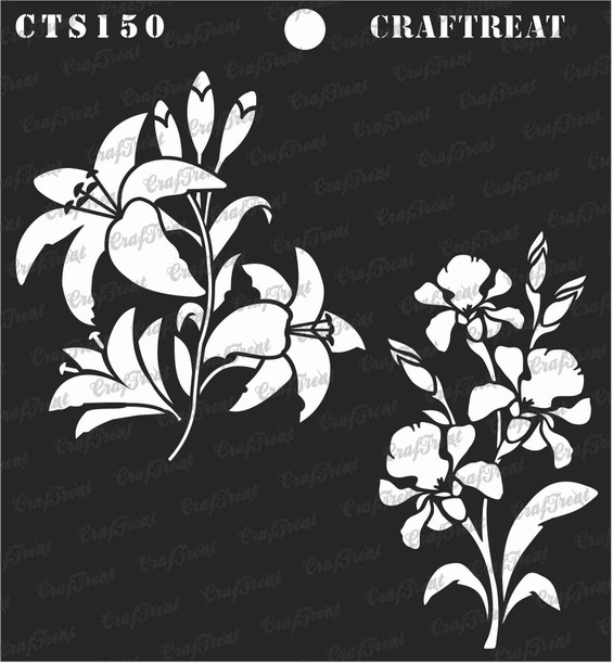 Craftreat Lily Daffodil /& Bell Flower Stencil 6 X 6 Iris