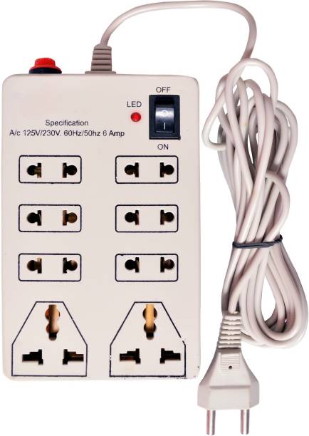 PHOENIX multi utility 8 socket extension with fuse and button indicator 8  Socket Extension Boards