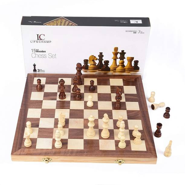 Chess Boards Online At Best Prices In India Quinergys Tournament Chess Board With Inlaid Walnut And Maple Wood 15 Inch