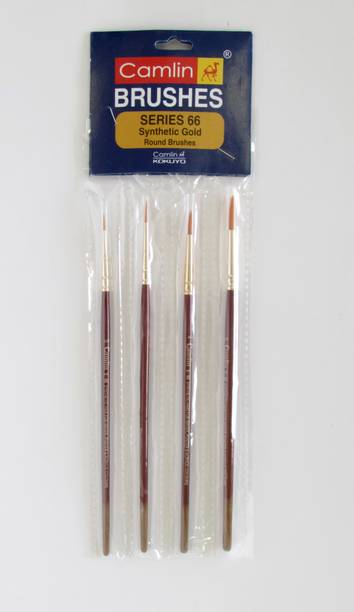 Camlin Series 66 - 4 Brushes Pack Synthetic Hair