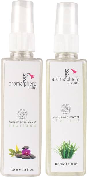Aromaphere One EXCITE & One LIMEGRASS Air Freshener Combo(Pack of 2) Spray