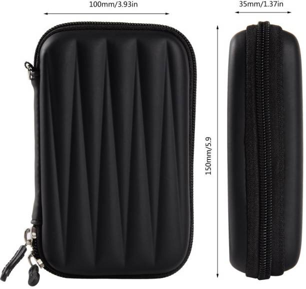 FRNDZMART Black Wave Shockproof 2.5 inch External Hard Drive cover, hdd casing carry bag pouch