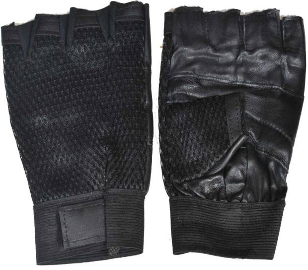 faynci Half Fingered Fashion Black Sport Biker Gloves for For Men and Boys Riding Gloves