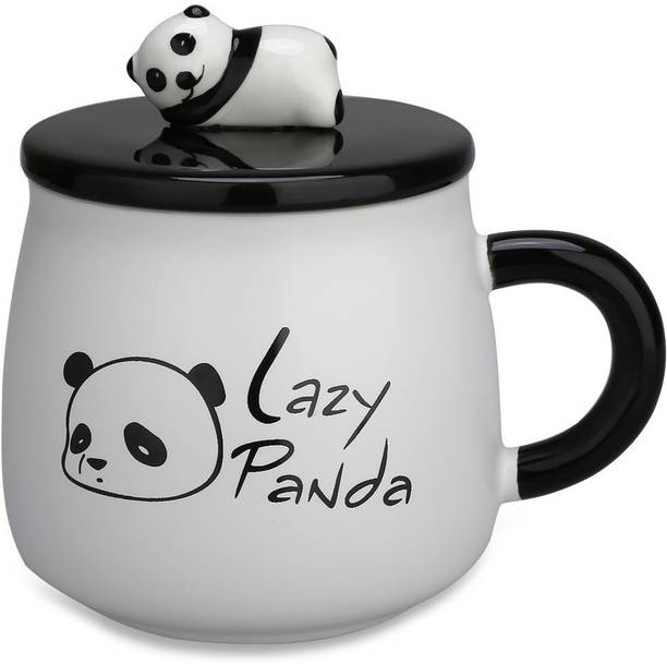 Coffee Mugs क फ मग Online At Best Prices On Flipkart Satyam Kraft Cute Lazy Panda Printed Ceramic Coffee Milk Tea Cup With Funny Lid