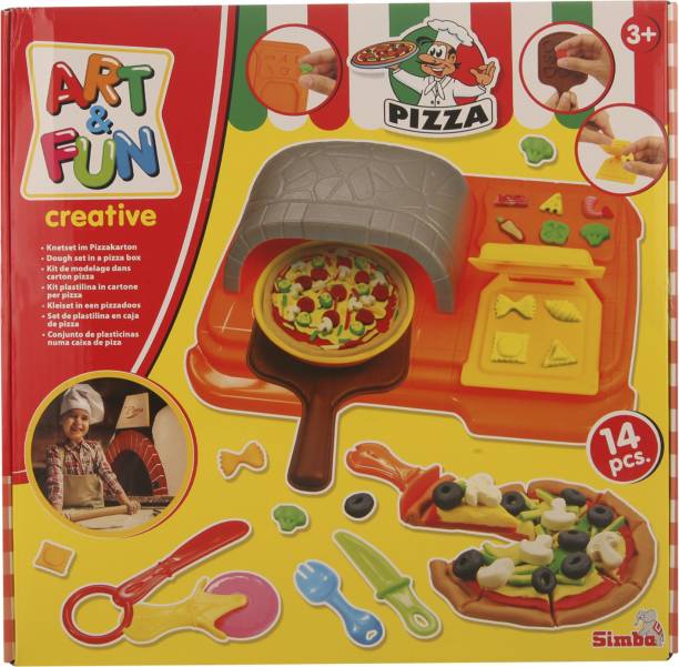 SIMBA A & F Dough Set In Pizza Corton In Multi Color For Kids