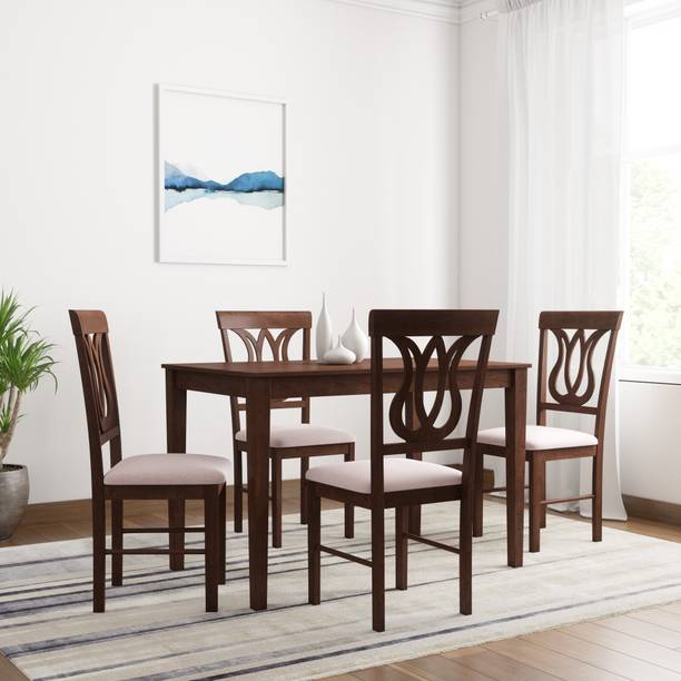 Dining Table And Chairs Designs At Best S Flipkart Perfect Homes Floreana Solid Wood 4 Seater Dining Set