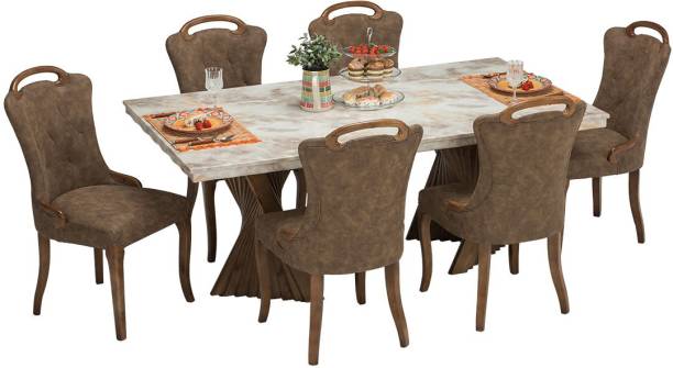 Durian ELANOR/A Solid Wood 6 Seater Dining Set