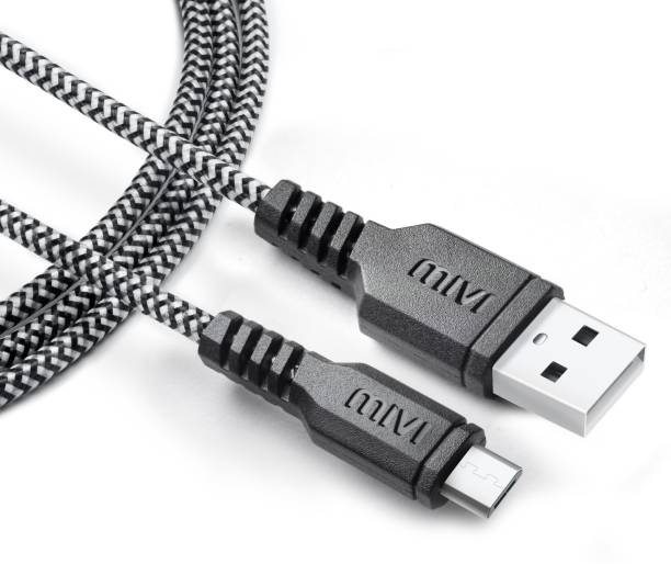 Mivi 1M long Nylon Braided Original Black Micro 1 m Micro USB Cable