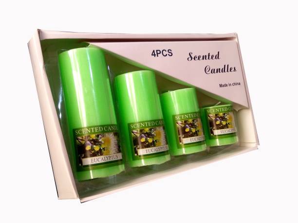 TECHNOCHITRA Pack Of 4 Pillor Shape Candle Gift Set Candle