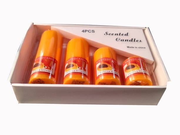 TECHNOCHITRA Pack Of 4 Candle Gift Set-Pillor Shape Candle