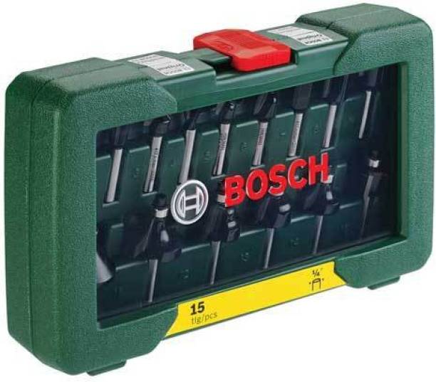 BOSCH 15 Piece 8MM Router Bit Set 2607019469 Rotary Tool