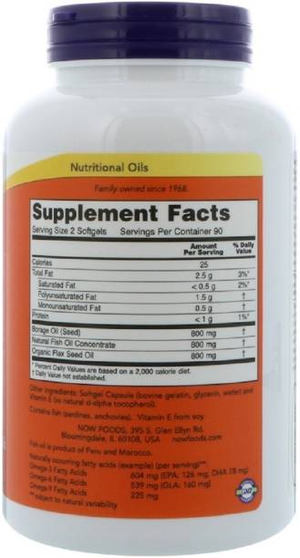 Now Foods Now Foods, Super Omega 3-6-9, 1200 mg, 180 Softgels