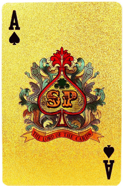 Poker Card Guard /"I´M ON FIRE/" 24K GOLD PLATED