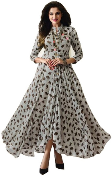 synthetic long frocks