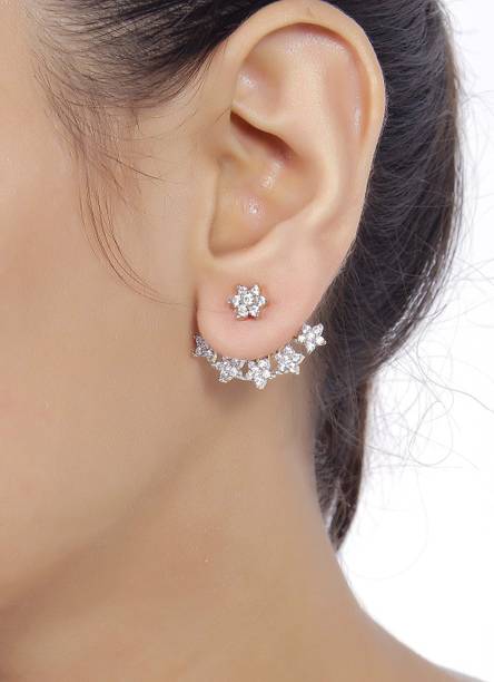 Ear Cuffs Earrings Online At Best Prices In Shining Diva Latest Bollywood Designer Cubic Zirconia Metal Cuff Earring
