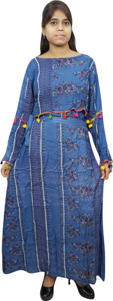 Indiatrendzs Women A-line Blue Dress