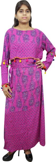 Indiatrendzs Women A-line Purple Dress