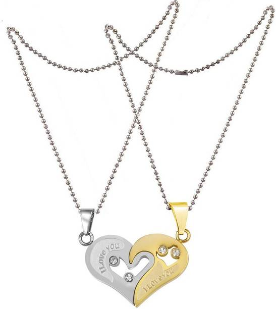 Shiv Jagdamba Pendants Lockets Shiv Jagdamba Lover Couple I Love You Heart 2 Pieces His And Her