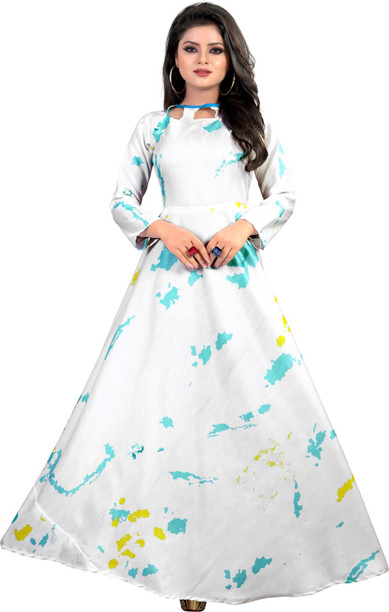 flipkart long frock for ladies