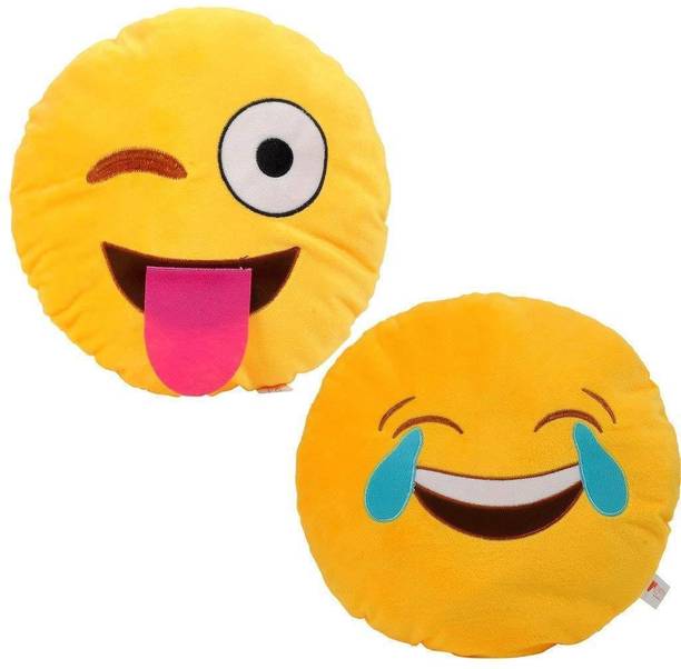 Jassi Toys Smiley Thick Plush Pillow Round Cushion Pillow Stuffed /Gift for Kids/for