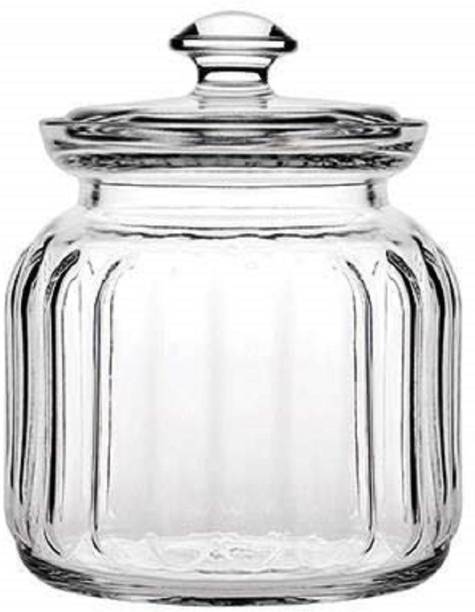 Pasabahce Hoop Clear Glass Storage Bottle Jars Cork Stopper Kitchen Cruet Set