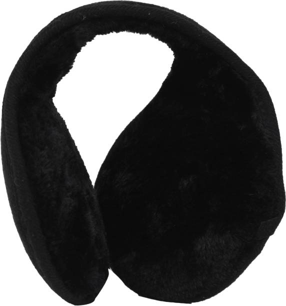 FabSeasons Black Headwear Faux Fur Ear Muffs / Ear Warmers - Behind The Head Style Winter Earmuffs for Men Ear Muff