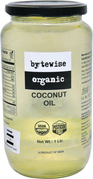 bytewise organic Virgin Coconut Oil Coconut Oil Glass Bottle