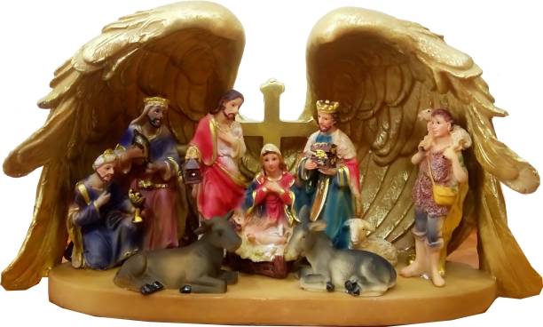 CraftEra nativity figurine,nativity figurine set,nativity set christmas,nativity set models,nativity crib set,nativity hut,nativity figurine set,nativity toys Assembled 5 cm Pack of 9