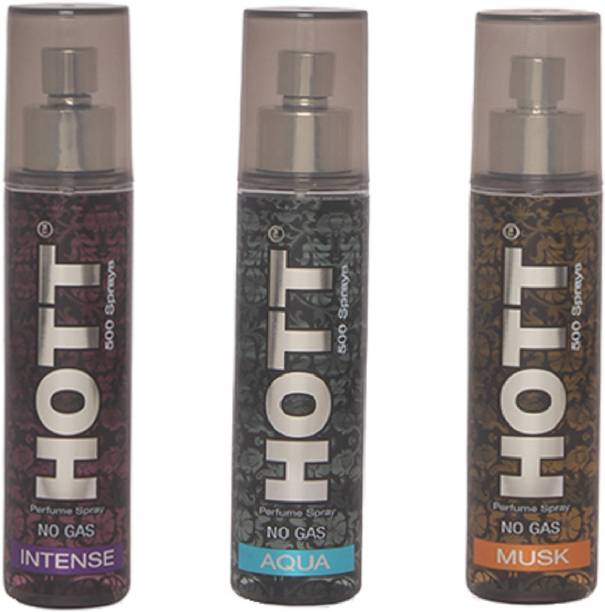 HOTT INTENSE, AQUA & MUSK Perfume Spray for Men- (Set of 3) (60ml each) Perfume  -  60 ml