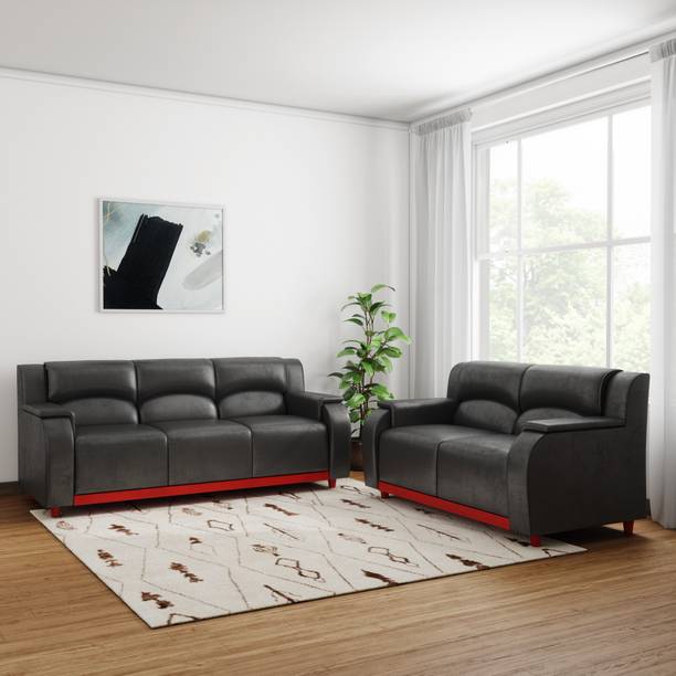 Sofa Set Best Sets Online At Prices In India Kurlon Hayden Leatherette 3 2 Black Sofa Set