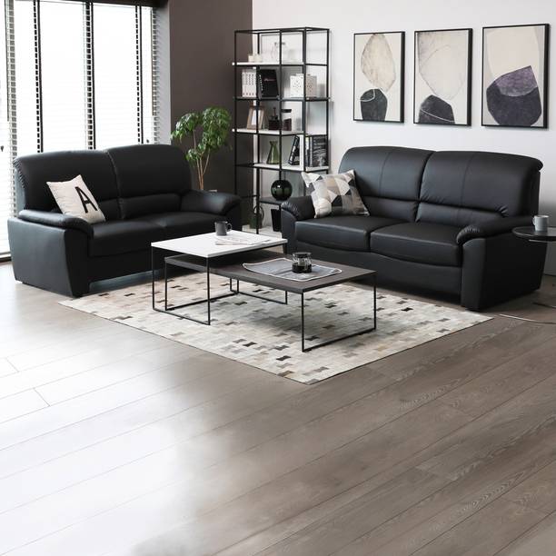 Sofa Set Best Sets Online At Prices In India Furn Central Leatherette 3 2 Black Sofa Set