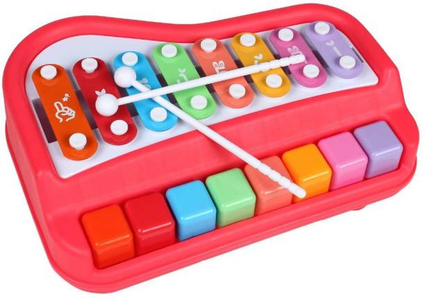 STYLO 2 in 1 Piano Xylophone for Kids, Educational Musical Instruments for Babies, Toddlers Preschoolers, 8 Key Scales in Clear and Crisp Tones with Music Cards Songbook