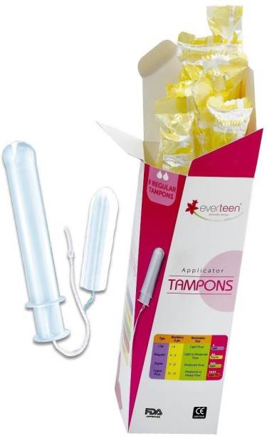 everteen Applicator Tampons (Regular, 6-9g) 8pc – freedom to swim and play during periods with superior leak protection Tampons