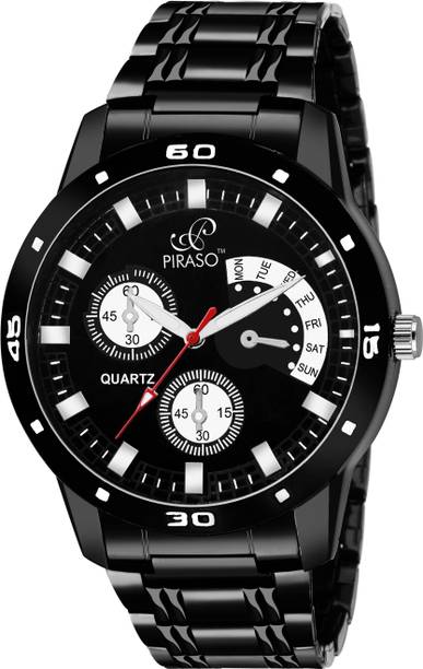 PIRASO PIRASO BLACK CHAIN WATCH Analogue Display with Exclusive Design Analog Watch – For Men