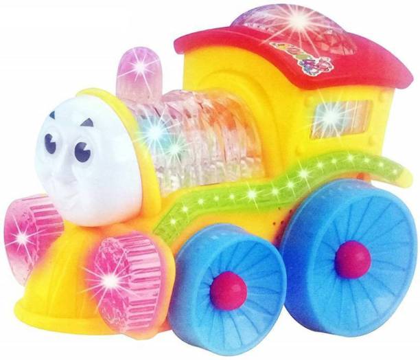 PS Aakriti Musical Engine Train Toy for Kids With 4d Light & Sound, Train Set Toys for Kids (Random Color)