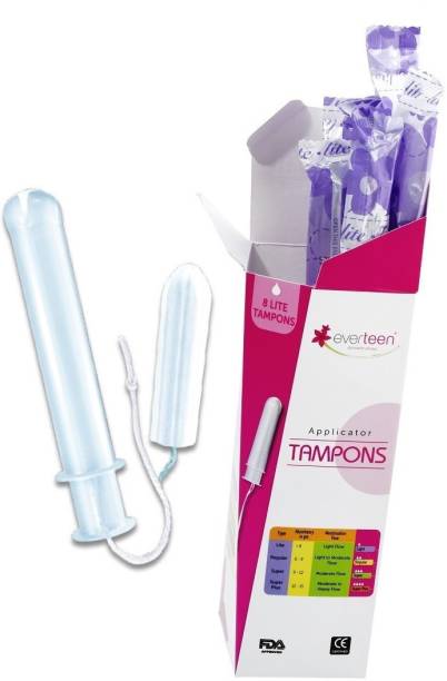 everteen Applicator Tampons (Lite, <6g) 8pc – freedom to swim and play during periods with superior leak protection Tampons