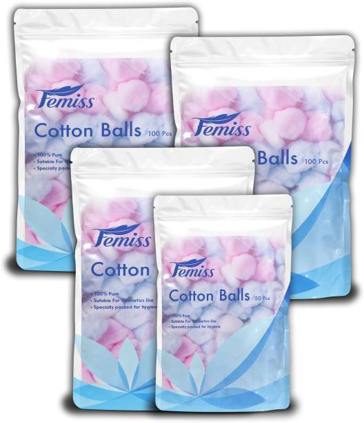 Femiss cotton balls-100 (pack of 3) & 50 pieces