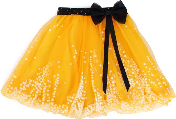 MVD Fashion Embellished Girls Gathered Yellow Skirt