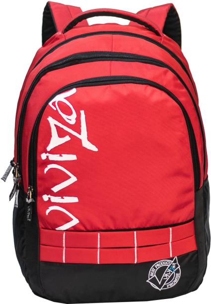 Viviza Highly Durable Polyester 26 Ltrs Red school Backpack Waterproof School Bag
