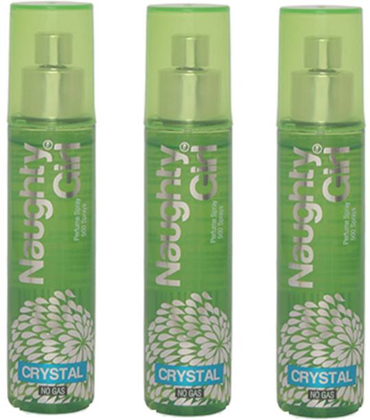 Naughty Girl CRYSTAL Perfume Spray for Women- Pack of 3 (60ml each) Perfume  -  60 ml