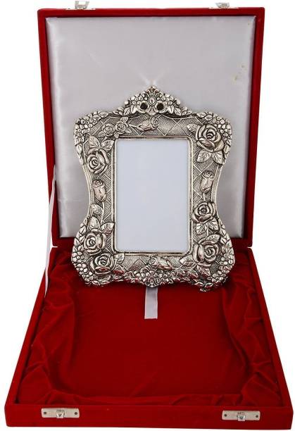 INTERNATIONAL GIFT Silver Plated Photo Frame With Velvet Box Packing ( Silver) Religious Tile