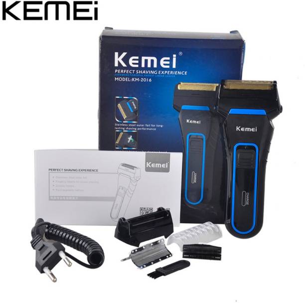 Kemei KM 2016 Men's Cordless Electric Shaver Razor beard Trimmer Rechargeable Reciprocating Double Groomer Wet and Dry Use  Runtime: 45 Grooming Kit for Men & Women