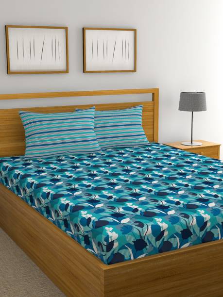 TRIDENT 120 TC Cotton Double Printed Flat Bedsheet