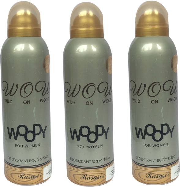 RASASI Wow Wild on Woody (Pack of 3) Deodorant Spray -...