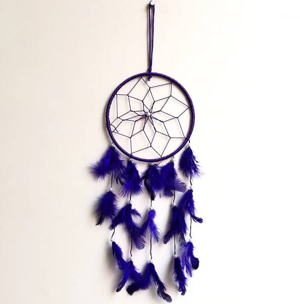 Ryme Single Ring Purple Color Dream Catcher Wall Hanging For Home / Office Wool Dream Catcher