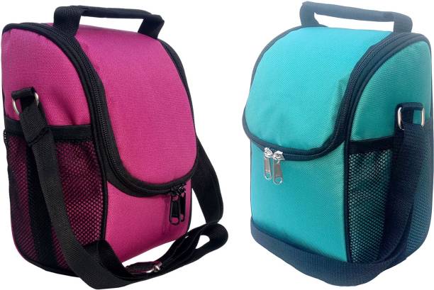 Aafeen Pink+Sea Green Combo Offer for Man and Woman Waterproof Lunch Bag