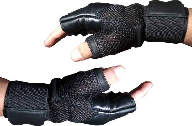 ENTIRE Fitness Durable Half Finger Leather Gym Sport Gloves Gym & Fitness Gloves