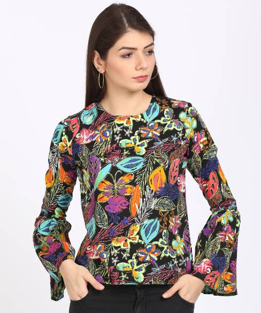 Style Quotient Casual Bell Sleeve Printed Women Multicolor Top