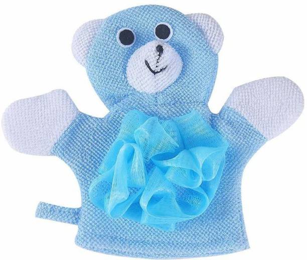 SYGA Cartoon Bathing Gloves Children Cartoon Bath Towel Baby Bath Gloves (Blue)
