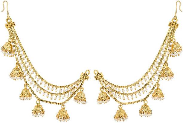 Earrings Online For Women S At Best Prices In Zeneme Jewellery Silver Gold Plated Long Hair Chain For Women Alloy Cuff Earring